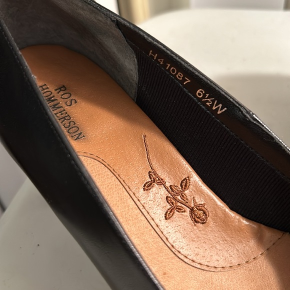 Ros Hommerson Classic Leather Pumps Heels Sz 6.5 Wide - Picture 3 of 9